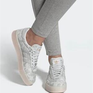 NWOT – Adidas Sambrose White Camo Platform Shoes – Size 8